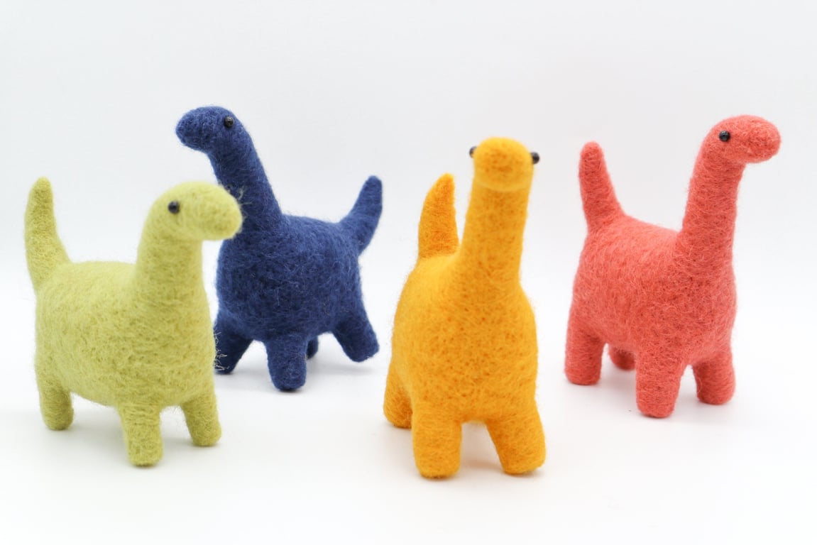 Woolly Dino - Handmade Needle Felted Dinosaur Decoration Birthday Christmas Gift