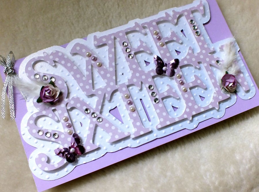 Pretty Sweet Sixteen Handmade Birthday Card