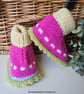Baby Girl's Hand Knitted Booties and Leg Warmer Set 6-12 months - Image 2