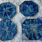 Handmade Resin Coaster Set with Holder – Ocean-Inspired Elegance
