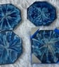 Handmade Resin Coaster Set with Holder – Ocean-Inspired Elegance