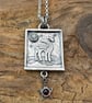 Pictish Stag Pendant with Moonstone and Garnet