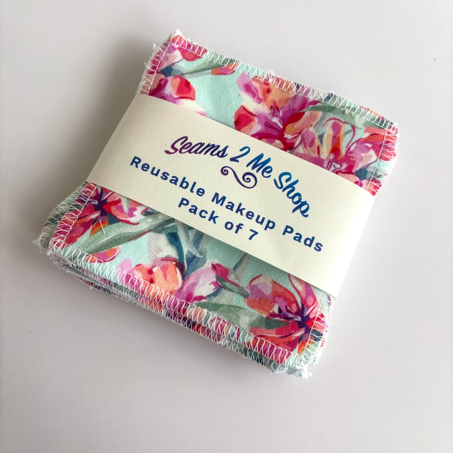 Reusable Makeup Remover Pads - Teal Floral