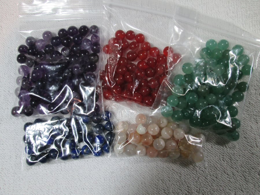 Reserved for Carole - gemstone destash 8mm beads