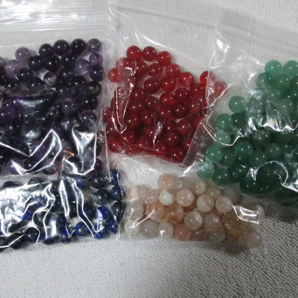Reserved for Carole - gemstone destash 8mm beads