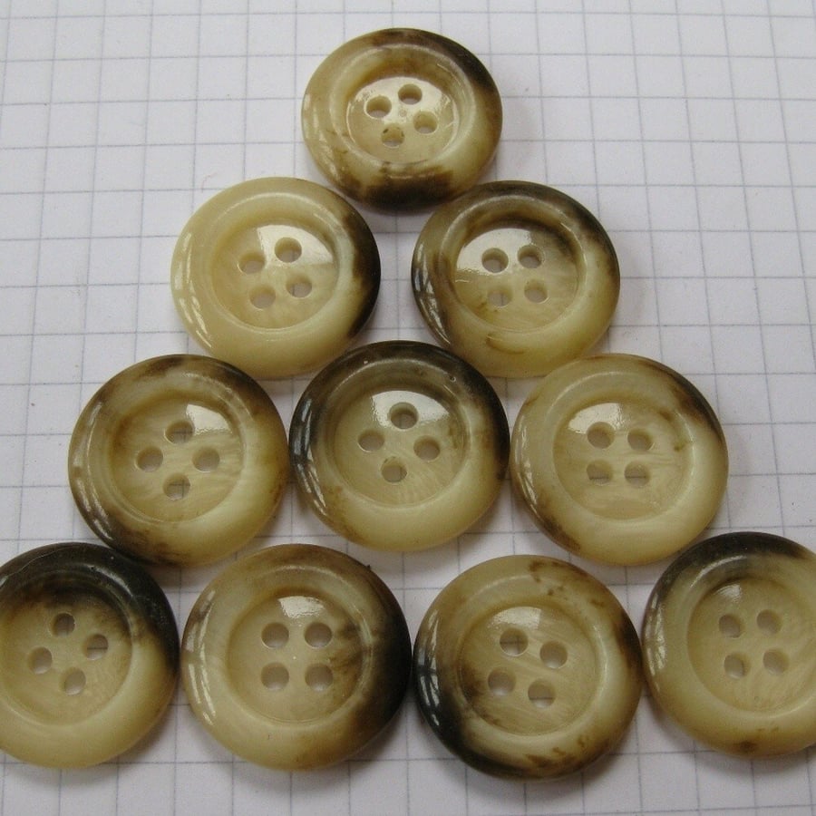 10 Glossy Fake Bone Buttons