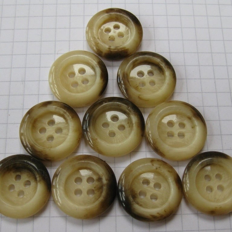 10 Glossy Fake Bone Buttons