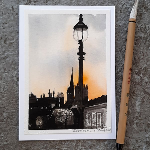 Edinburgh skyline. Blank Card. Keepsake. Letterbox Gift