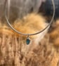 Blue seaglass silver sandbanks bangle sea glass handmade - Image 2