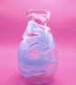 Handblown One-of-a-Kind Clear Vase with Baby Blue Trail Detail - Image 1