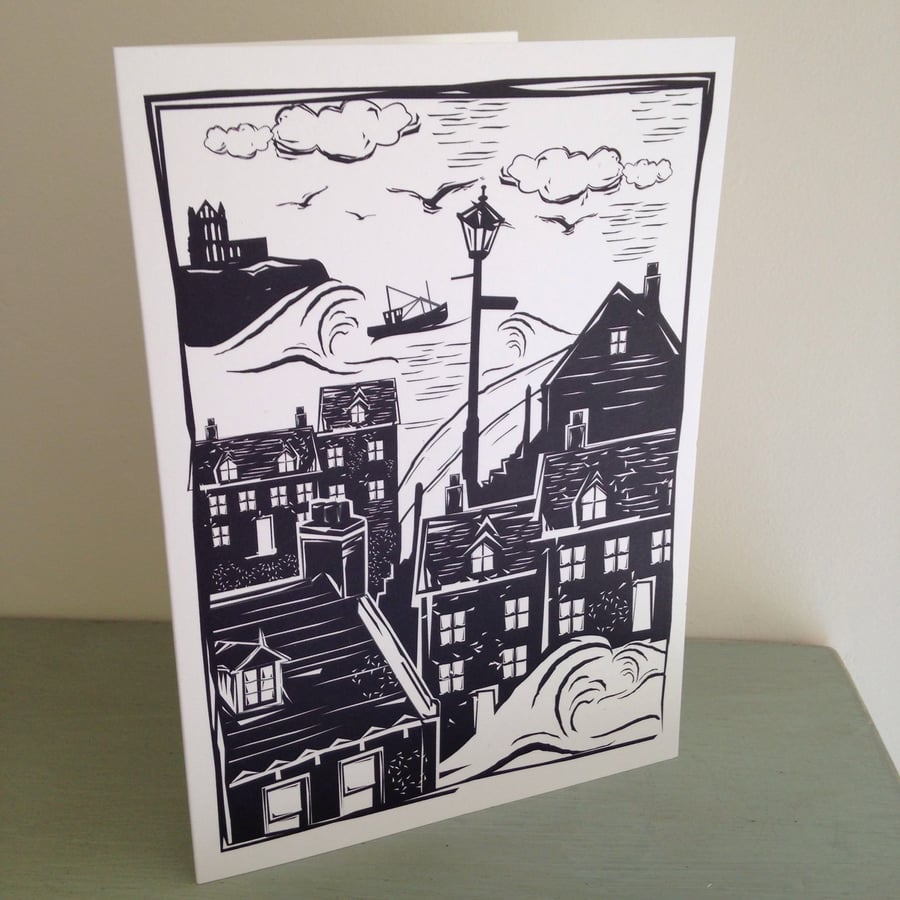 Whitby greeting card created by Poet, Artist and Fisherman