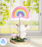 Crochet goat and rainbow sculpture. Goat ornament. Goat gift. Goat decoration. - Image 8