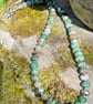 Silver and chrysoprase organic earthy bead necklace - Image 4
