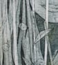 Shimmering Silver Lady  Original Collagraph Print - Image 3