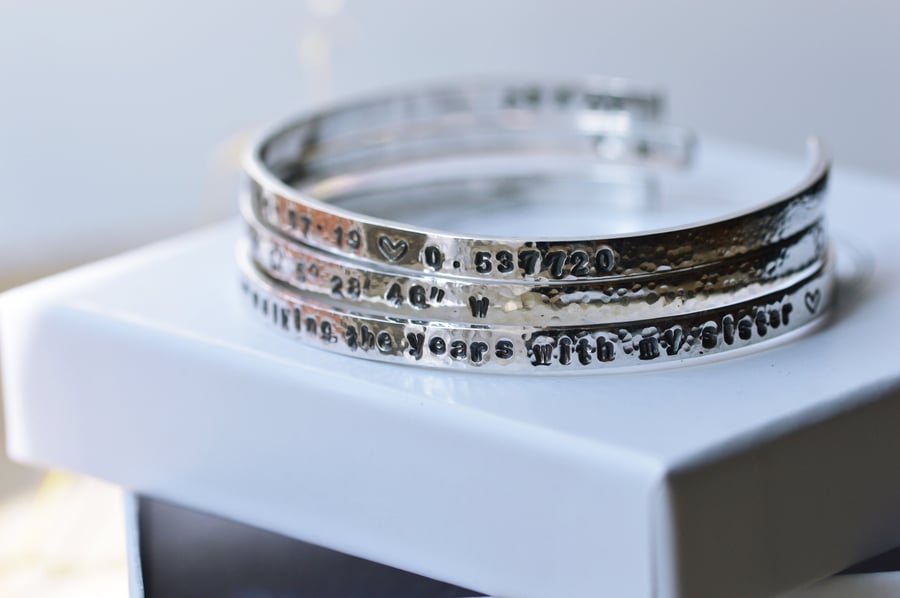 Sterling silver personalised message cuff Perfect mother day gift Gift for Mom M