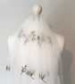 Gardenia - Floral White Wedding Veil With Embroidered Flowers  - Image 4