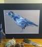 A3 or A4 Crow art print of an original drawing