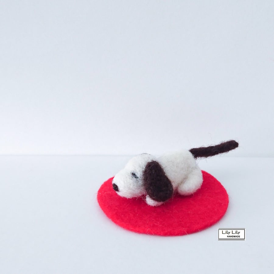 SOLD Rufus, Miniature dog, needle felted by Lily Lily Handmade