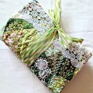 Hand embroidered Needlecase with sewing supplies, slow stitch supplies