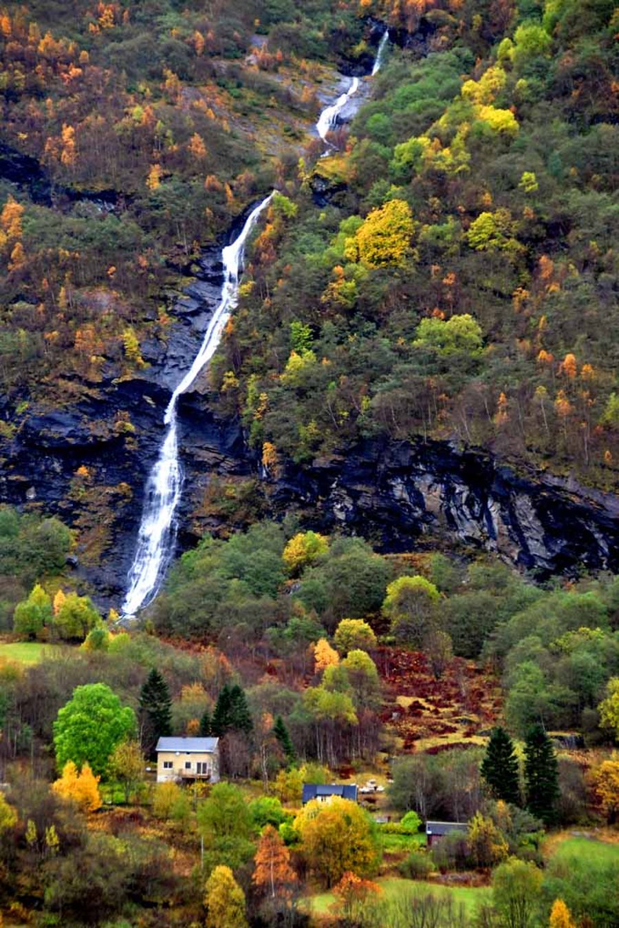 Waterfall Flamsdalen Valley Flam Norway Scandinavia Photograph Print