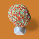 Crocheted Spiral Post Beanie Hat