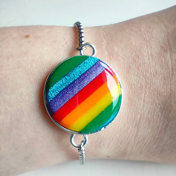 Rainbow Polymer Clay bracelet
