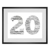 Personalised Word Art 20th Year Wedding Anniversary Gift any year can be created