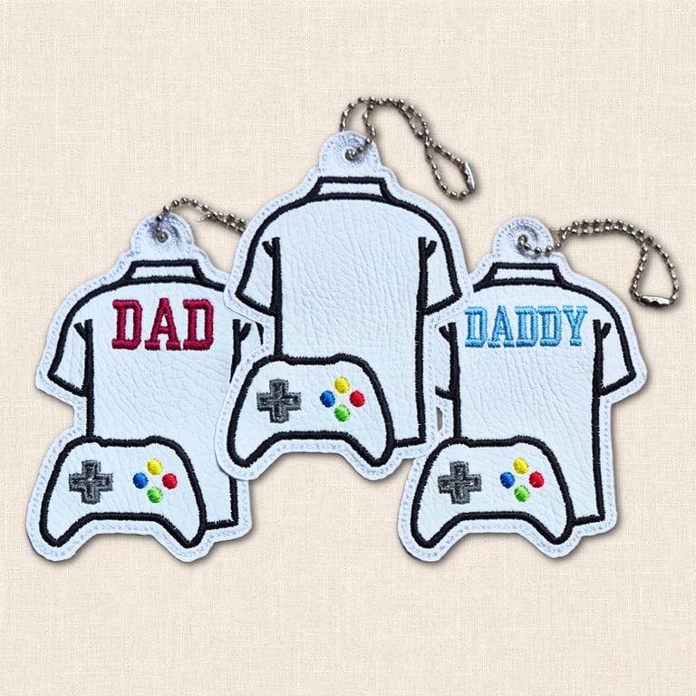 Dad Gamer Shirt Hanging Charm - Embroidered Gaming Decoration