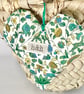 LIBERTY PRINT FLORAL HEART - teal and ochre  - Image 3