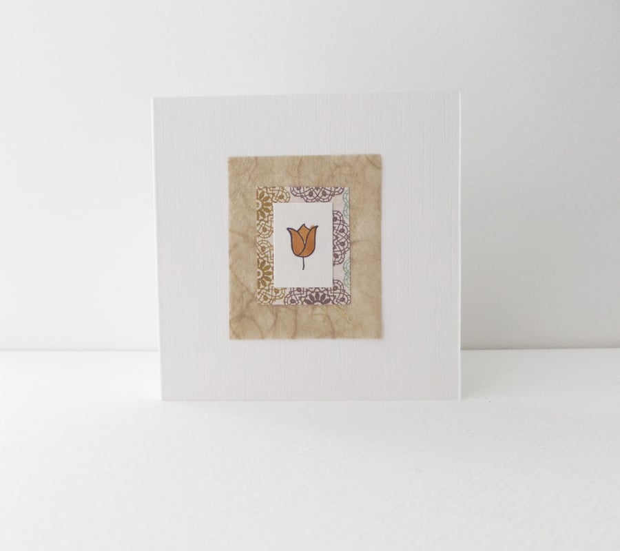Small Square Simple Card, Tulips