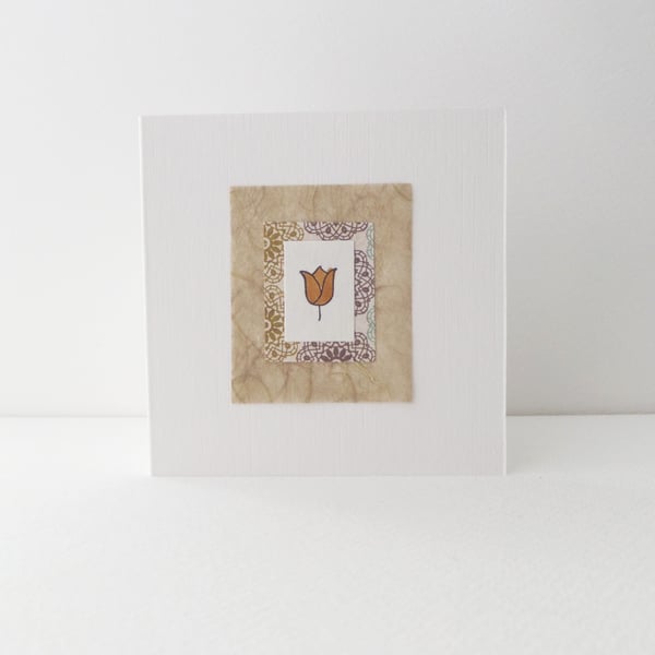 Small Square Simple Card, Tulips