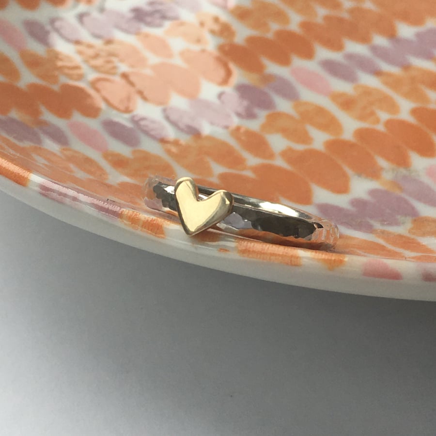 9ct gold heart ring 