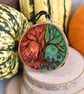 Summer to Autumn Tree, Pyrography with colour wood slice hanging decoration. - Image 2
