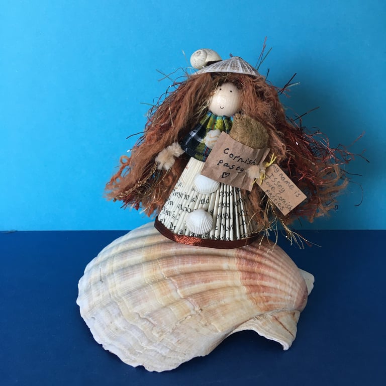 Seaside Cornish Tartan Little Fairy Person Decoration
