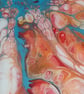 (48) Abstract Acrylic Art in  Red, Orange, Blue and White - Image 3