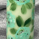 Ivory Pillar candle 15 cm, green hydrangea