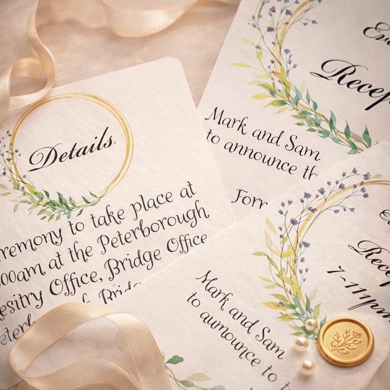 Gold Ring Floral Wedding Invitation Suite – Formal, Evening, Details & RSVP