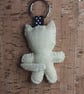 Cat Cream & White Felt Keyring-Bag Charm. - Image 2