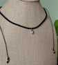 Delicate Black Beaded Necklace with Star or Crystal Pendant. - Image 4