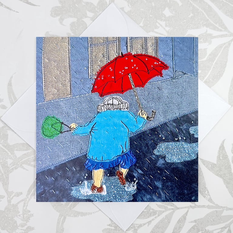 Birthday card - dancing in the rain