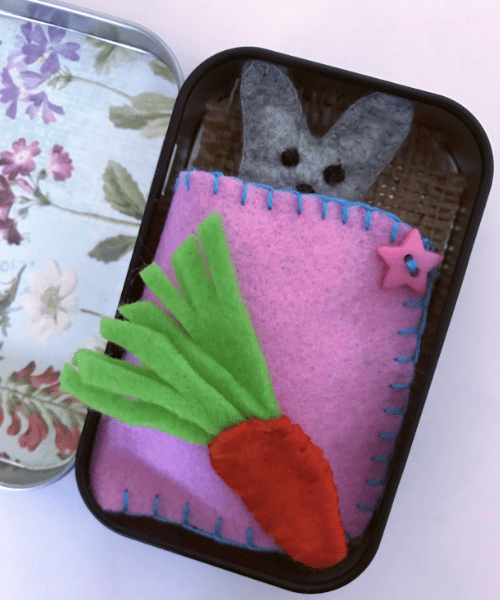 Cute Rabbit in a Tin - Travel, Worry Toy