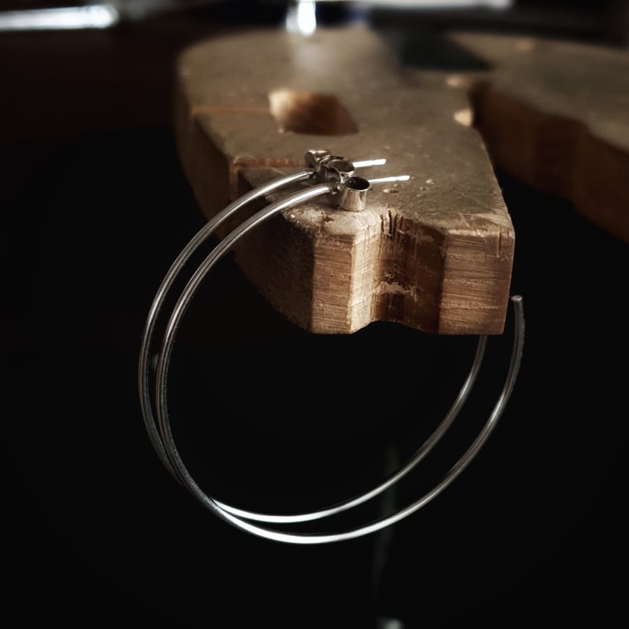 Hoop earrings handmade in sterling silver