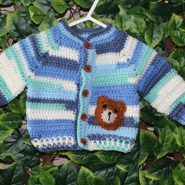 handmade crochet baby cardigan size 3-6 months