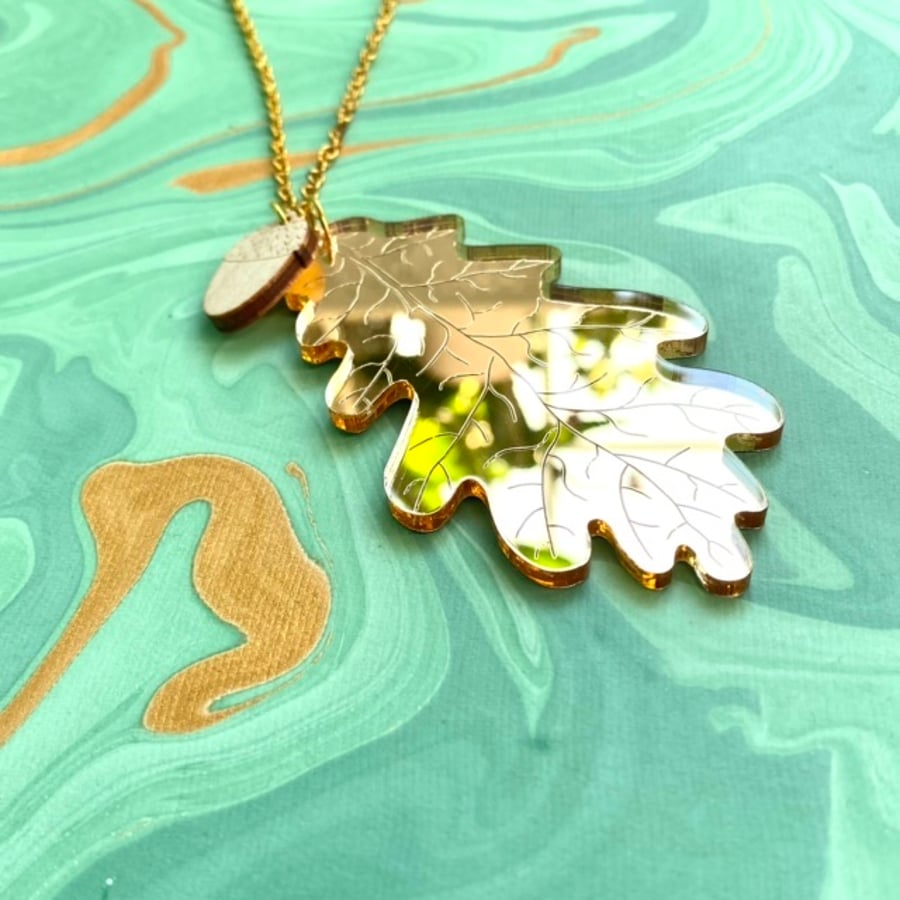 Large Oak leaf necklace