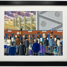 Leeds United, Elland Road, Framed Football Art Print. 20" X 16" Frame Size