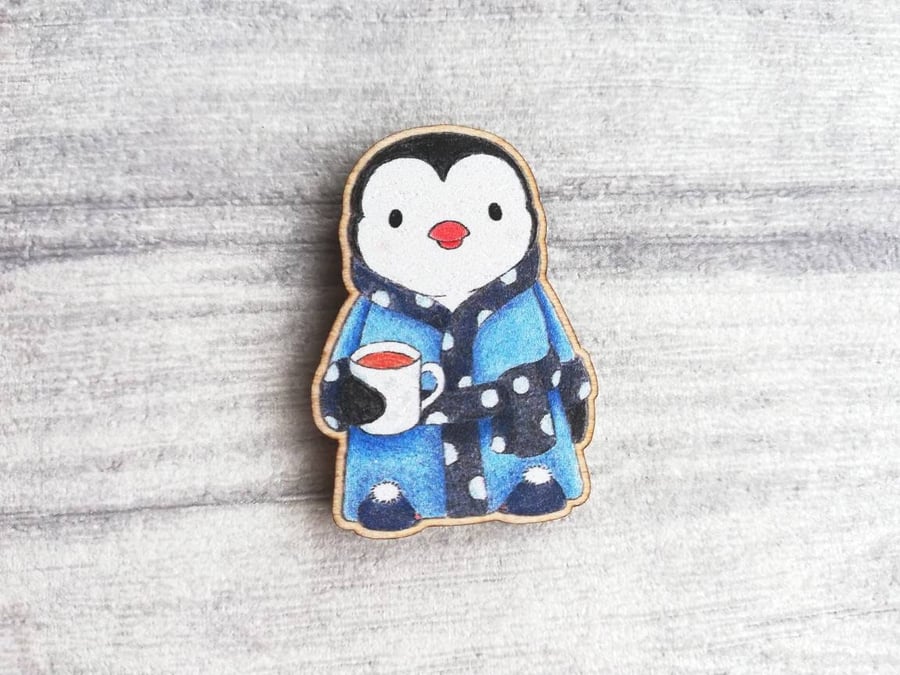 Wooden Bedtime Penguin Magnet