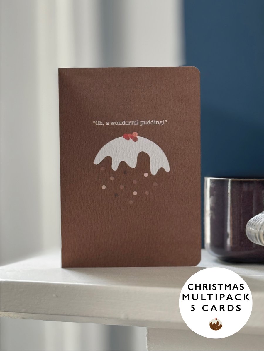 Christmas Pudding Card Cards Multipack (5-pack)