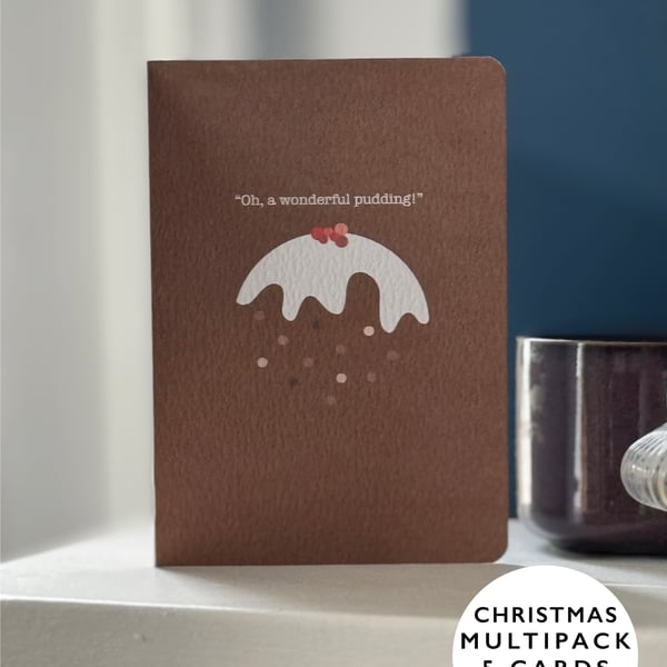 Christmas Pudding Card Cards Multipack (5-pack)