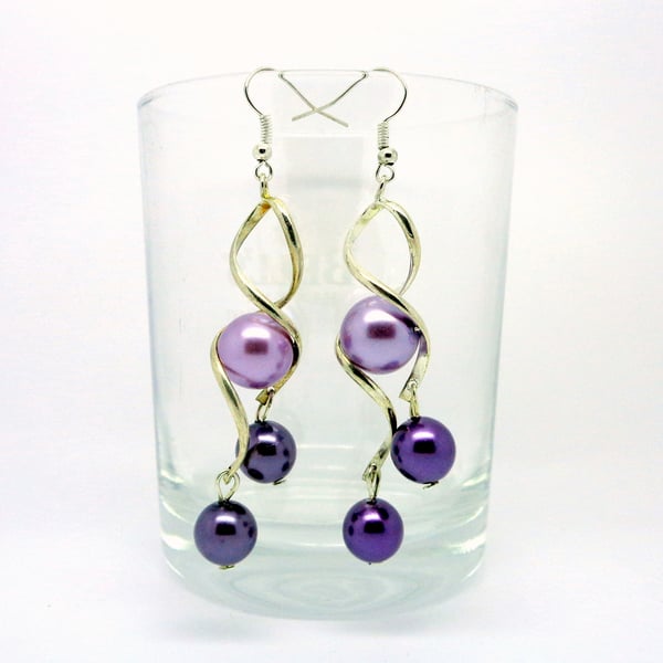 Lilac & Purple Drop Earrings