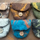 Hand felted wool coin purse